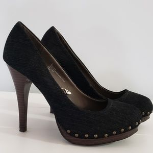 Dark denim heels